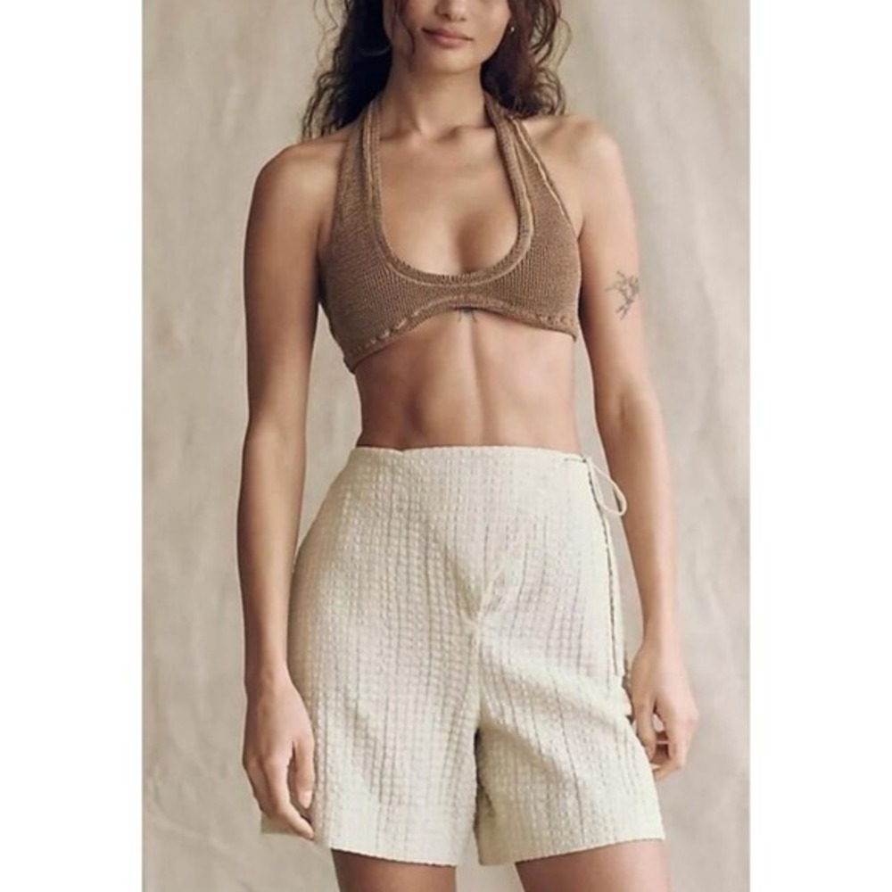 Free People free-est cream textured shorts